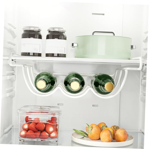 Soporte para botellas de hierro para refrigerador blanco miniatura 4