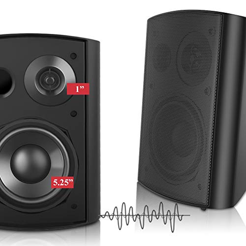 Pohopa EF-B260 5.25 Inch Outdoor Speakers With Bluetooth Stereo Amplifier Receiver | All-Weather Durability | Broad Sound Coverage | Speed-Lock Mounting System thumb #1