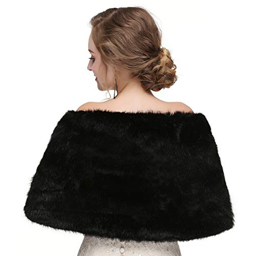 Faux Fur Wrap and Shawls Ribbon Pashmina Bridal Bolero Stole Shrug Winter Wedding Wrap 1920 Capelet Fur Cape for Women3