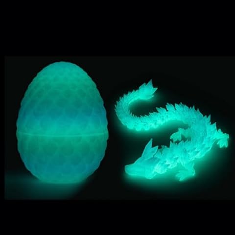 TrendyChic 12Inch 3D Printed Dragon Egg with Dragon Inside for Executive Desk Toys Home Office Decor, Crystal Dragon Adult Fidget Toys for Autism and ADHD (Luminous) Cover