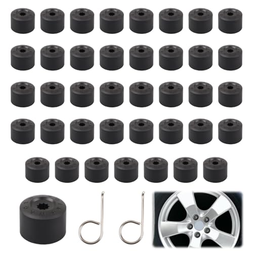 MINGBOLIN 40 Pièces Cache Ecrou 17mm,Capuchon D'Écrou de Roue Cache Boulon 17mm Capuchons D'Écrou de Roue Cache-Écrous de Pneu Hexagonaux avec 2 Outil...