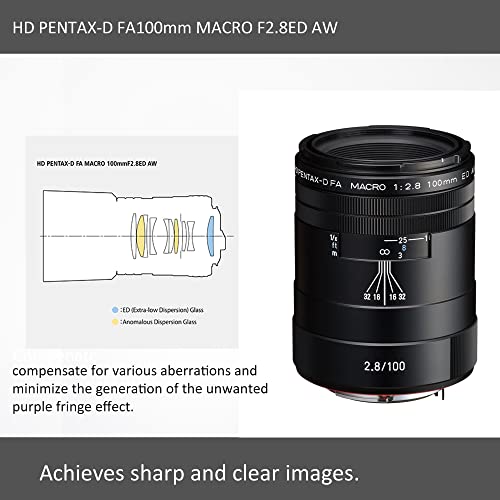 Ficha técnica PENTAX Objectif HD DFA 100mm Macro F2.8 ED AW Noir - Fernando Cortés