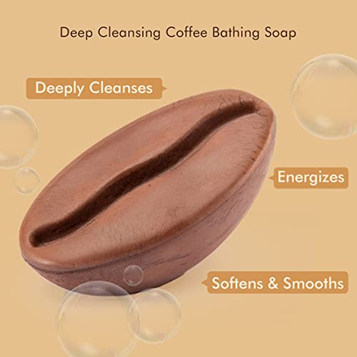 mCaffeine Pack of 3 Coffee Bath Soaps | Deep Cleansing, Exfoliating & Moisturizing Bathing Soaps Combo Pack | India's First Coffee Bean Shaped... - Image 5