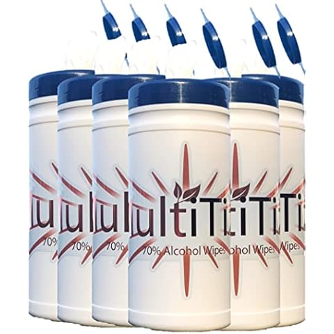 GymiTize MultiTize 70% Alcohol Multi Surface 100 wipe Tubs x 6 (600 wipes), Gym Wipes, Household wipes, Kitchen Wipes, Office Wipes Cover