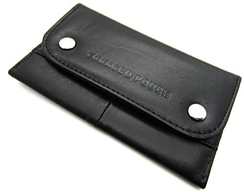 Men's Very Soft Sheep Nappa Leather Tobacco Pouch Wallet Holder 1198 One Size Black3