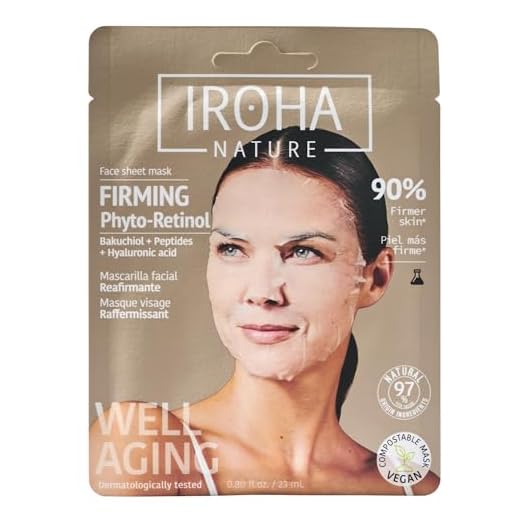 Iroha Nature - Mascarilla Facial Tisú Reafirmante y Anti-Edad con Phyto Retinol y Péptidos | Firmeza y Elasticidad | Resultados en 15 Minutos | Cruelty-Free