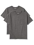 Amazon Essentials Men's Big & Tall 2-Pack Short-Sleeve Crewneck T-Shirt w/ Pocket fit by DXL,...