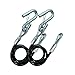 Tie Down – 2,000 lb Trailer Safety Cable – Black Vinyl Coated w/Wire Latch – Self-Coiling Tow Strap for Boat & Utility Trailers – Made in USA