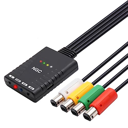 Jerilla NGC Drahtloser Bluetooth-Controller-Adapter für GameCube Konsole, Konverter Unterstützt 4 Controller Kompatibel mit Xbox One S/Switch Joy-Con/Wii/PS3/PS5 Controllern