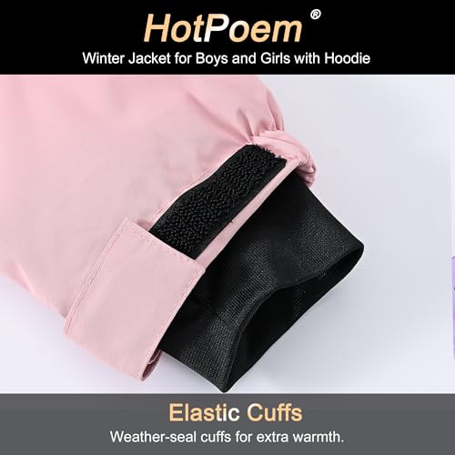 Image of Winter Jacket for Boys and Girls Waterproof Ski Jacket Winter Snow Coat Hooded Fleece Windproof with Zip Pockets