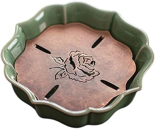 Tea Set Tea Tray Celadon Retro Old Pot Holder Dry Tea Tray, Home Office Water Storage Tea Tray Tea Ceremony Chinese Tea Set,A
