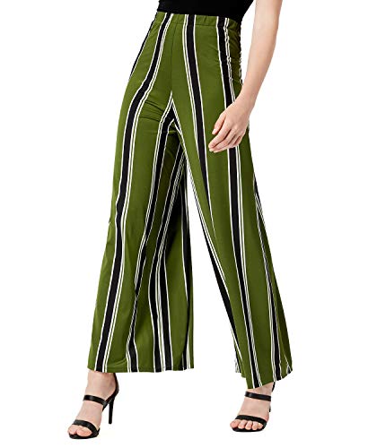 Bar III Striped Wide-Leg Pants (Mirror Stripe, M)