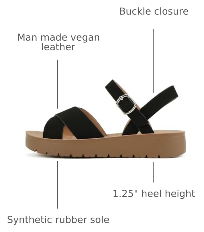 Image of Soda CHESTER ~ Women Flat Sandals Flatform Ankle Buckle Criss Cross Band Straps Sandals Shoes (Gold Raffia, 5.5)