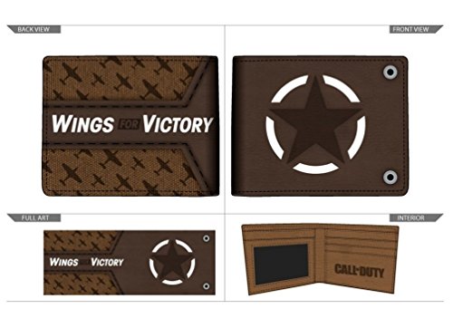 Call of Duty WWII Wings of Victory Bi-Fold Wallet Brown Mens Licensed2