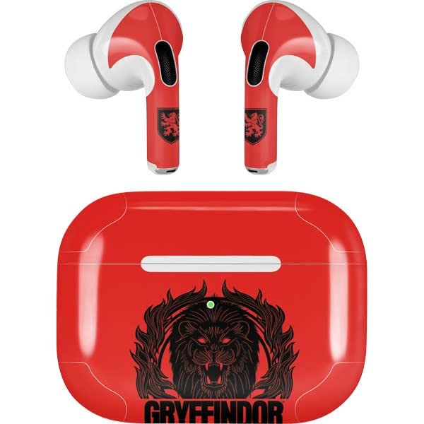 Skinit Decal Audio Skin Compatible with Apple AirPods Pro (2rd Gen, 2022) - Officially Licensed Warner Bros Gryffindor Illustration Design
