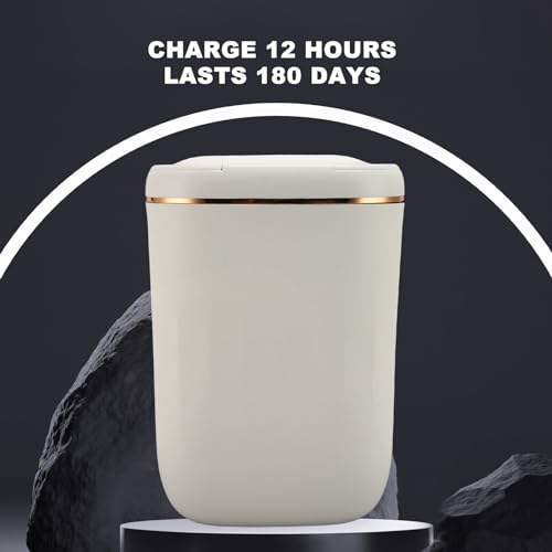 Caneca de basura automática 20L Luqeeg blanca miniatura 3