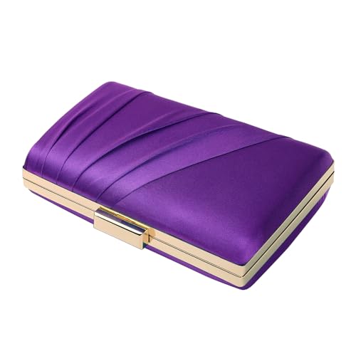 Image of Pleated Satin Clutch Purse For Women Wedding Bridal Clutch Bag Prom Party Clutch