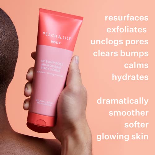 Peach & Lily Kp Bump Boss Microderm Body Scrub | 10% Aha (7% Glycolic Acid + 3% Lactic Acid) | Smooth, Silky-Soft And Radiant Skin | Clean, Non-Toxic, Cruelty-Free | 8.11 Oz #TOP2