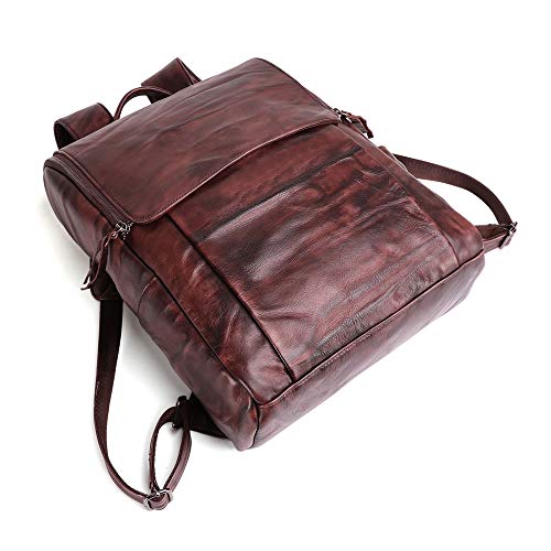 Wanderrucksack Outdoor Freizeit Umhängetasche Retro Handgefertigte Leder Herren Tasche Multifunktions Rucksack Computer Tasche Große