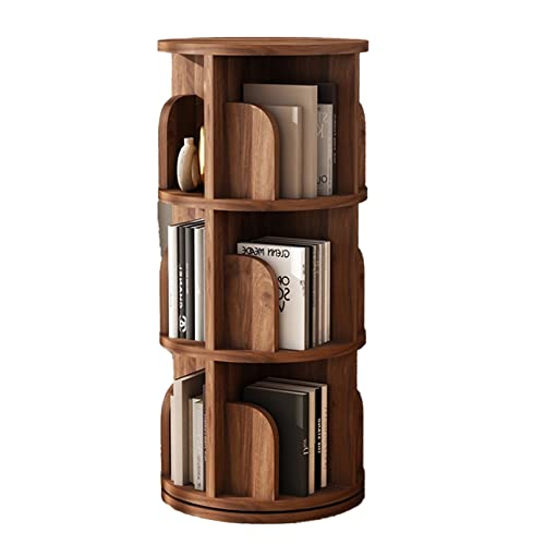 Estantería infantil giratoria de 360° con revistero de madera maciza, estantería esquinera para sala de estar, mesa de centro redonda, 39 x 99 cm