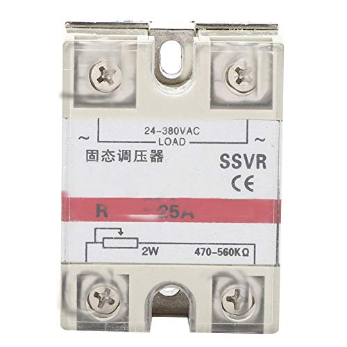 SSR Solid-State Voltage Regulator, SSVR-25A-VA 24-380VAC Solid State Relay Single Phase Relay Module Low Frequency Voltage Regulator
