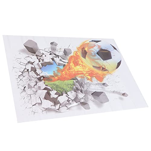 3 Dimensional Soccer Wall Wall Sticker, Self Adhesive Wall Sticker Sticker, Football Break Through T