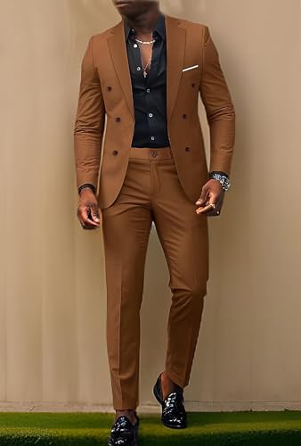 ORBITRAY Men's Wedding Tuxedo Suits Party Evening Suits Solid Colored 2 Piece Fashion Formal Workwear Standard Fit2