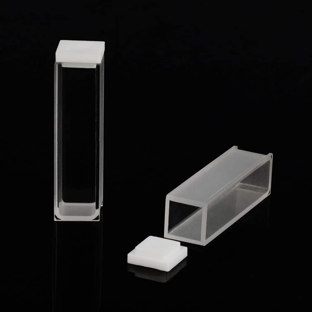 Cuvette de Quartz, Cuves de Spectrophotomètre 10 mm de Longueur de Trajet, 45 mm de Hauteur, 3,5 Ml de Capacité - 4 PCS