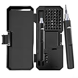 Tragbares 42-in-1-Elektro-Schraubendreher-Set mit Vorwärts- und Rückwärtsdrehung und magnetischen Bits für Heim- und Elektronik-Wartungsaufgaben (grau)