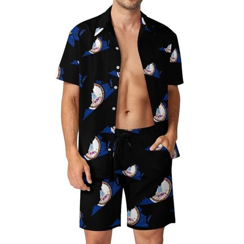 Camisa de Virginia ligera contra el calor con pantalones cortos cómodos de hombre