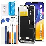 SRJTEK For iPhone 13 Pro incell 液晶パネル 画面交換修理用【同様のノッチサイズ+センサー・ケーブル+イヤホンケーブル付き】タッチパネルセット 6.1インチ A2638, A2483, A2636, A2639, A2640 モデルに対応 LCDディスプレイタッチスクリーン デジタイザー 修理パーツ 工具付き