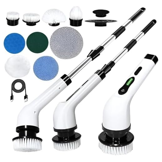 Mop Esfregão Elétrico 9 em 1 Sem Fio Escova de Limpeza Pesada 360 Giratória Multiuso Rápida para Cozinha, Banheiro e Janela, Recarregável e Portátil com Cabo Ajustável