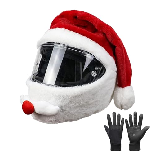 JXAXD Weihnachtsmann Motorradhelm Überzug, Weihnachtsmütze...