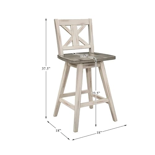 Homelegance Amsonia Counter Height Swivel Barstool (Set Of 2), White #TOP2