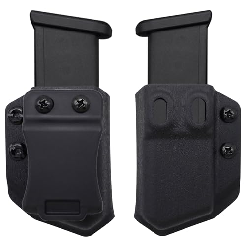 ZOEKIM Universal Mag Carrier IWB/OWB Magazine Holster Fits for 9mm/.40 Double Stack, Right & Left Hand Ambidextrous Concealed Carry, 2Pack