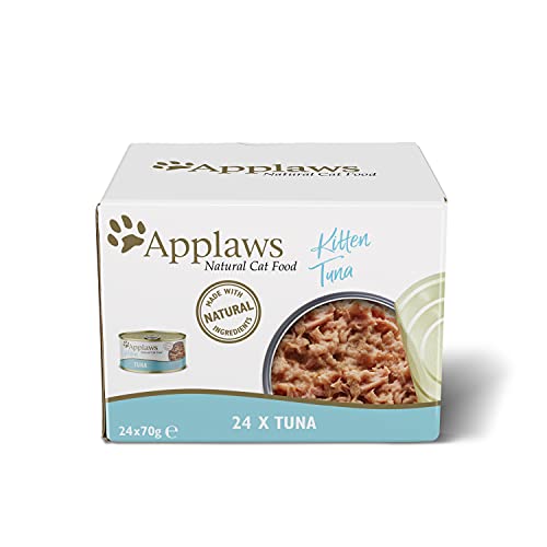 Applaws Natural Wet Cat Food, Kitten Tuna Multipack in Jelly 70 g Tin - 4x6 (Total 24 Tins) - Kitten Tuna - Single