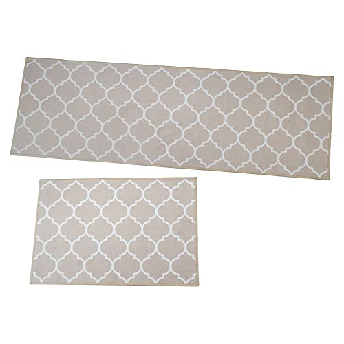 Image of HomeCloud Rectangular Kitchen Mat | Anti-Slip, Soft, Washable, Printed Designs for Floor, Kitchen & Room (6mm Thick) Pack of 2 Contain (1 Large (41 X 122 Cm) 1 Small 41 X 61 Cm)