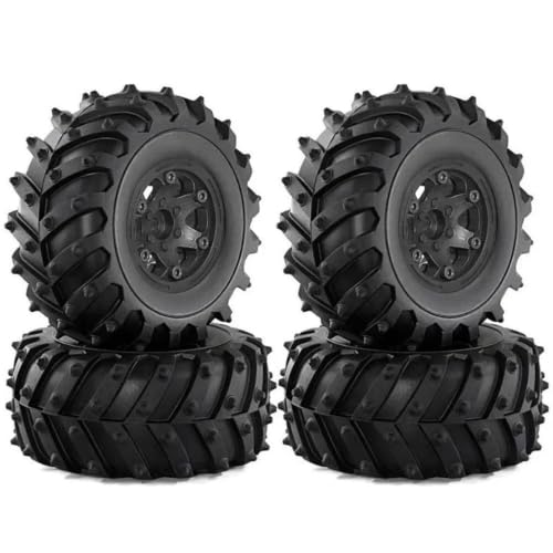 Image of 4Pcs 12mm Hex 128mm Wheel Tires For SCX10 For Kyosho 1/10 RC Car Upgrade