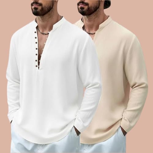 Image of DEELMO Men Stylish Cotton Blend Kurta with Button Detailing for Festive and Casual Wear | Comfortable Soft Fabric Kurta with Modern Mandarin Collar Traditional Outfit