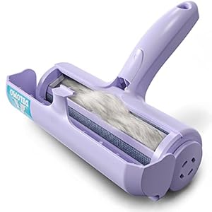 DELOMO Pet Hair Remover Curler – Canine & Cat Fur Remover with Self-Cleansing Base – Environment friendly Animal Hair Elimination Device – Excellent for Furnishings, Sofa, Carpet, Automobile Seat, Purple