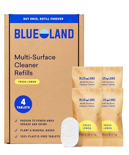BLUELAND Multi-surface Cleaner 4-Pack Refill Fresh Lemon Scent All-Purpose Eco-Friendly Cleaning Supplies 4 x 24 Fl oz
