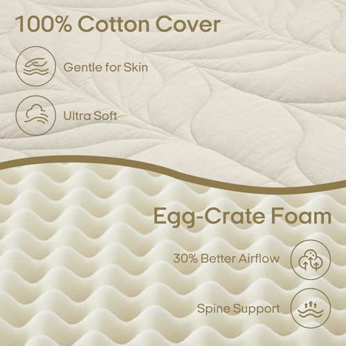 Image of ZonLi Japanese Floor Mattress Futon Mattress King Size, 4 inch Thicken Roll Up Tatami Mat 100% Cotton Washable Cover, Portable & Foldable Floor Bed Mattress for Sleeping, Dormitory, Adult, Khaki