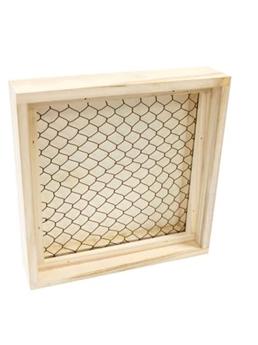 Cadre effet grillage en bois pour messages 25 x 25 cm
