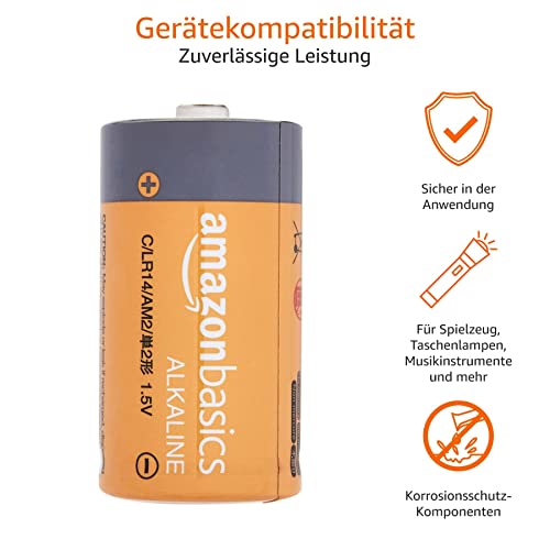 Amazon Basics Everyday C-Alkalibatterien, 1,5 V, 12 Stück (Aussehen kann variieren) – Bild 3