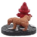 Zerodeko Mini Resin Hund Skulptur mit Realistischem Feuerhydrant Kleines Outdoor Gartenornament Vielseitige Lustige Schreibtisch Dekoration Detailreiche Haustier Figur