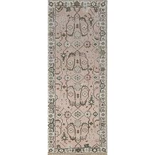 Rug Source Transitional Collection, 6-8 Ft Runner Oushak Runner Rug, Hand Knotted Pink All-Over Rug, Oriental 100% Wool Carpet for Foyer, Entryway and Hallway
