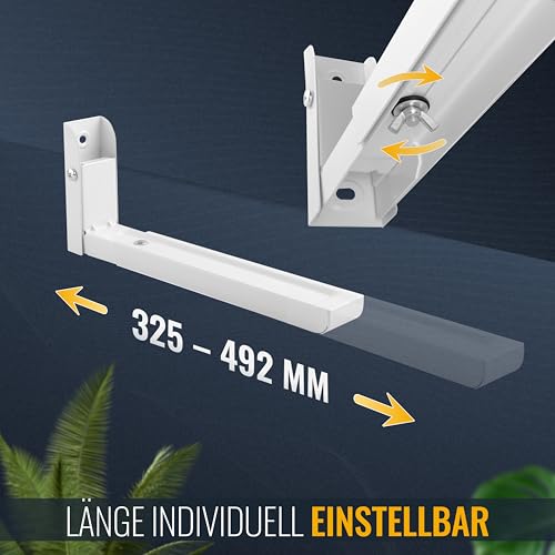 RICOO Mikrowellenhalterung Anschluss Sets für Mikrowellen Wand Halter Wandhalterung Unterbau WM0106 Halterung Mikrowellenregal Stand Regal für Küche, 2 Stück (Paar) Weiß