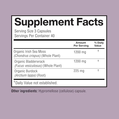 Irish Seamoss Capsules 2625mg per Serving - Made with Organic Seamoss, Bladderwrack & Burdock Root for Digestive & Immune Support - Image 4