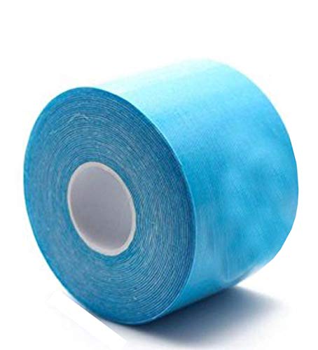 Rolo Fita Kinésio 5 x 500 Cm Tape Bandagem Elástica Funcional Adesiva Azul Musculação Esporte Hipoalergênica Melhora Circulação Evita Lesões Resistente A Água Muscle Fix Multilaser