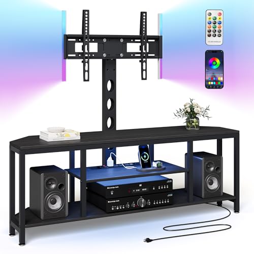 Corner TV Stand with Mount LED - Universal TV Mount Stand for 32-65' TV, Height Adjustable Swivel TV...